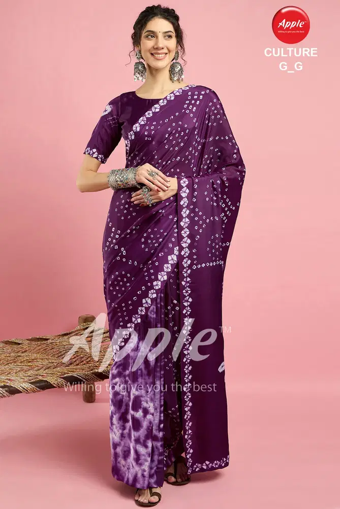 Culture G By Apple French Crape Sarees Wholesale Shop In Surat